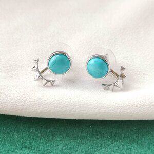 New Kendra Scott Light Blue Magnesite Ear Jacket Earrings - Sienna Silver